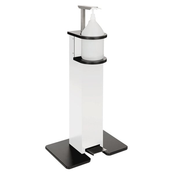 IRP 7515402 White Freestanding Hand Sanitizing Station / Dispenser with Foot Pedal
