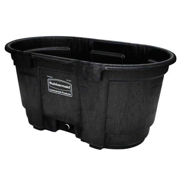 Rubbermaid FG424288BLA 100 Gallon Stock Tank w/ Drain Plug