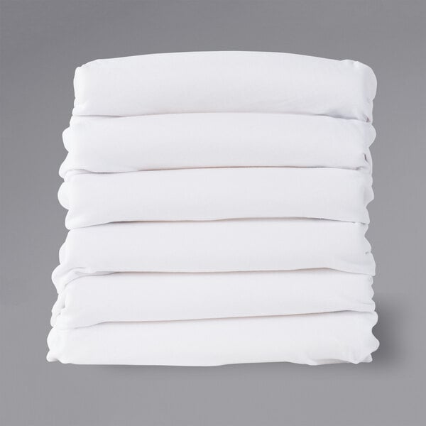 Foundations FS-NF-WH-06 SafeFit 38" x 24" x 4" White 100% Cotton Elastic Fitted Sheets for 1"-4" Compact Crib Mattresses - 6/Pack