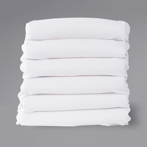 Foundations FSNFWH06 SafeFit 38" x 24" x 4" White 100 Cotton Elastic Fitted Sheets for 1"4