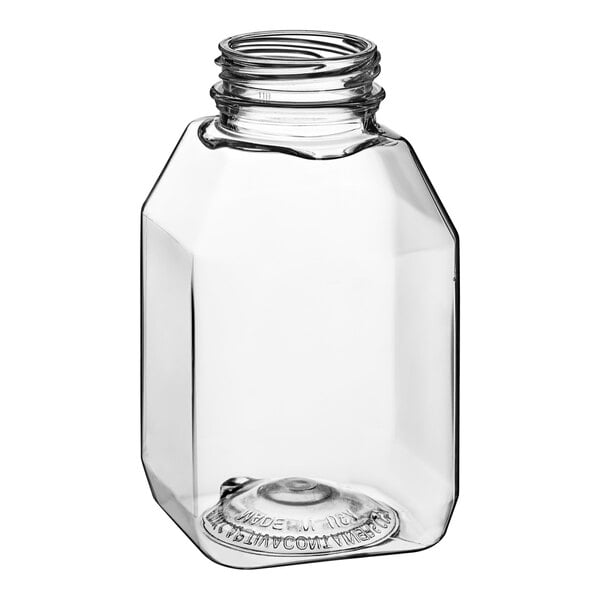8 oz. Customizable Square PET Clear Juice Bottle - 320/Bag