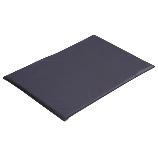 A black rectangular Foundations Celebrity playard mattress.