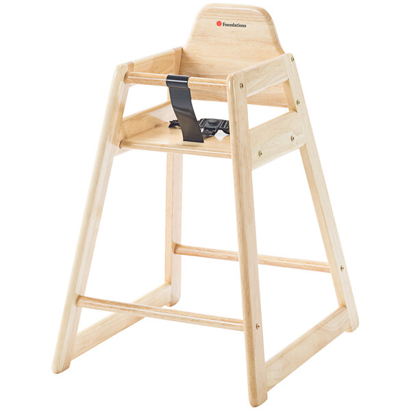 Foundations 4522046 NeatSeat Stackable Hardwood High Chair with Natural Finish - Unassembled