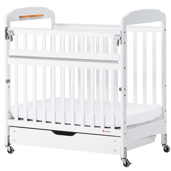 White Wood Sliding Crib Drawer, Wooden Baby Cribs With Drawers