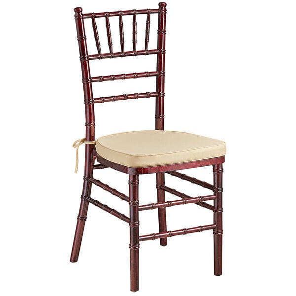 Lancaster Table & Seating Mahogany Wood Chiavari Chair with Black Cushion