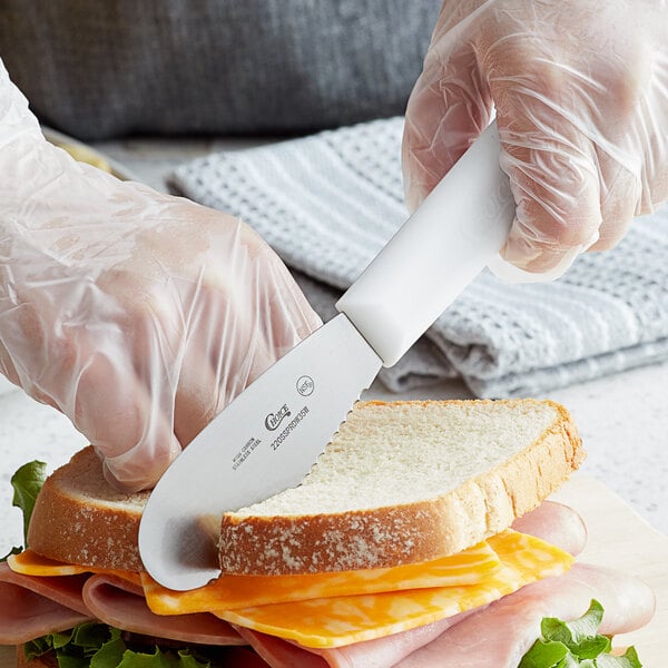 Choice 5 1/2 Scalloped Stainless Steel Sandwich Spreader (select color  below)