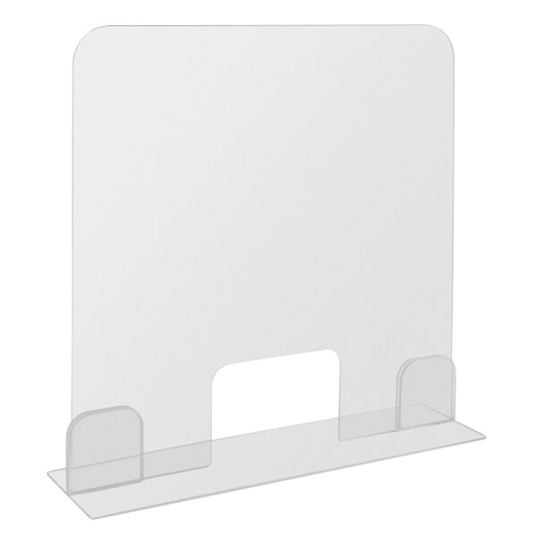A clear plastic screen with clear plastic holders.