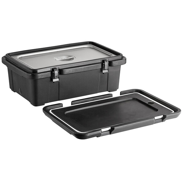 CaterGator Black Front Loading Insulated Food Pan Carrier with Red Hot  Board - 5 Full-Size Pan