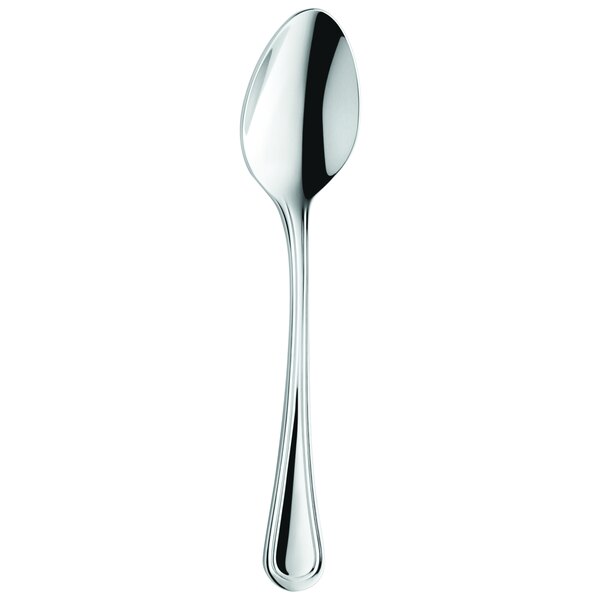 An Amefa stainless steel demitasse spoon with a silver handle and spoon.