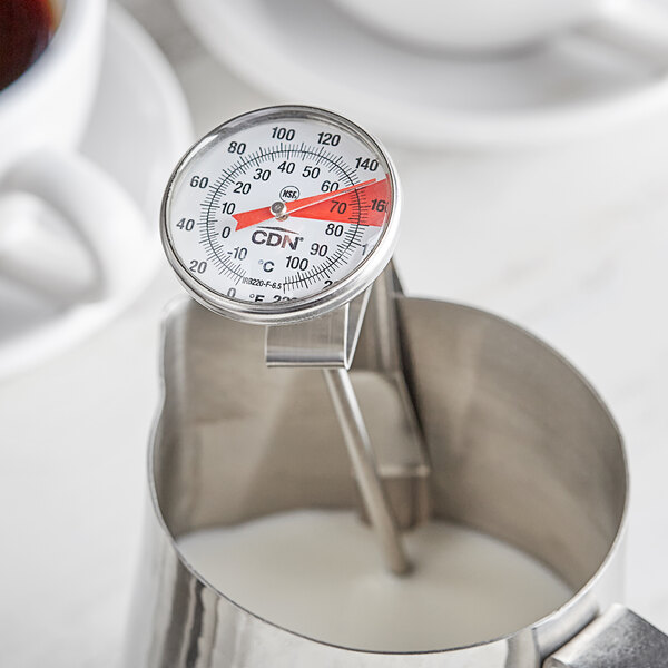 CDN IRB220-F-6.5 ProAccurate Insta-Read 6 1/2 Hot Beverage and Frothing  Thermometer - 0 to 220 Degrees Fahrenheit