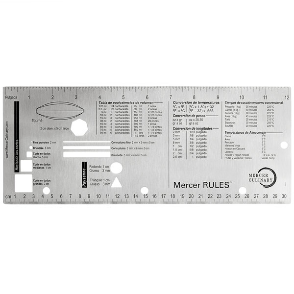 Mercer Culinary M33241S Mercer Rules™ Spanish Reference Tool 12 1/4" x 5"