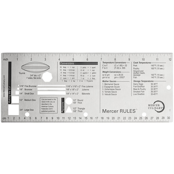 Mercer Culinary M33241 Mercer Rules™ Reference Tool - 12 1/4