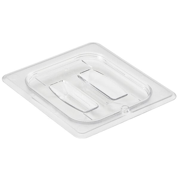 Cambro 60CWCH135 Camwear 1/6 Size Clear Polycarbonate Handled Lid