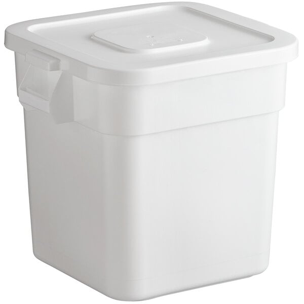 Baker's Mark 21 Gallon / 335 Cup Allergen-Free White Slant Top Mobile  Ingredient Storage Bin with Sliding Lid & Scoop
