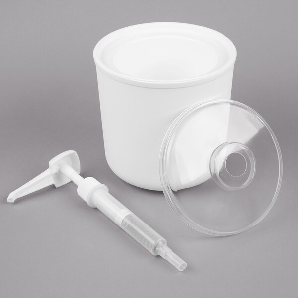 Carlisle Coldmaster Coldcrock 2 Qt. White Insulated Condiment Pump