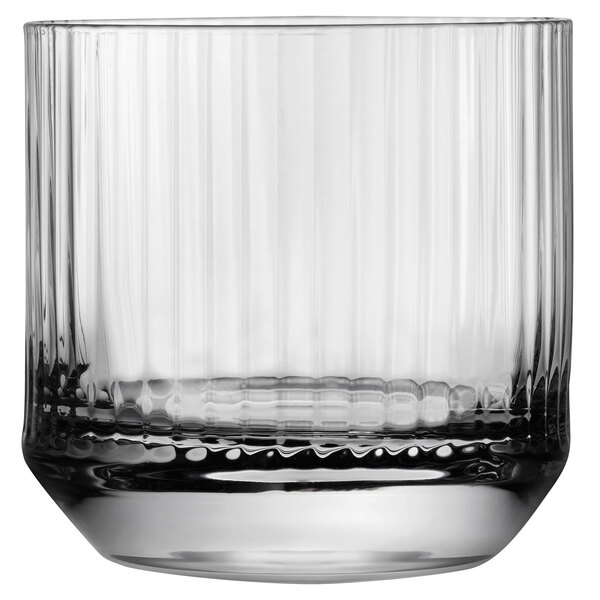 A Nude Big Top rocks glass with a ribbed rim.