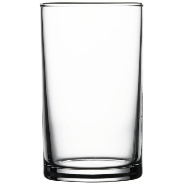 A Pasabahce clear tempered highball glass.