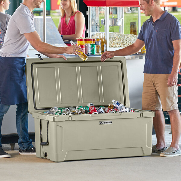 CaterGator CG170TAN Tan 170 Qt. Rotomolded Extreme Outdoor Cooler / Ice Chest