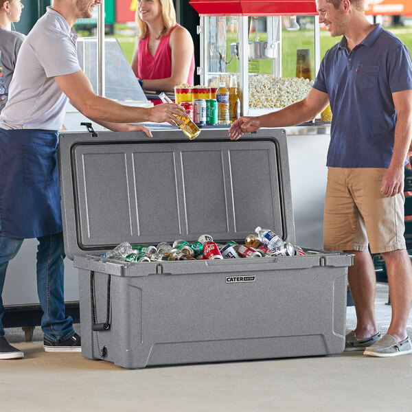 CaterGator CG170PG Gray 170 Qt. Rotomolded Extreme Outdoor Cooler / Ice Chest