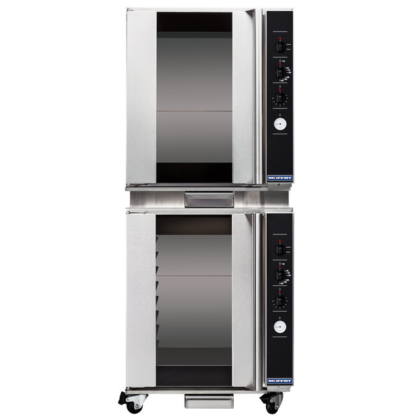 Moffat USP8M/2 Turbofan Double Deck Full Size 8 Tray Electric Holding Cabinet / Proofer with Mechanical Controls and Compact 28 7/8" Width - 110-120V