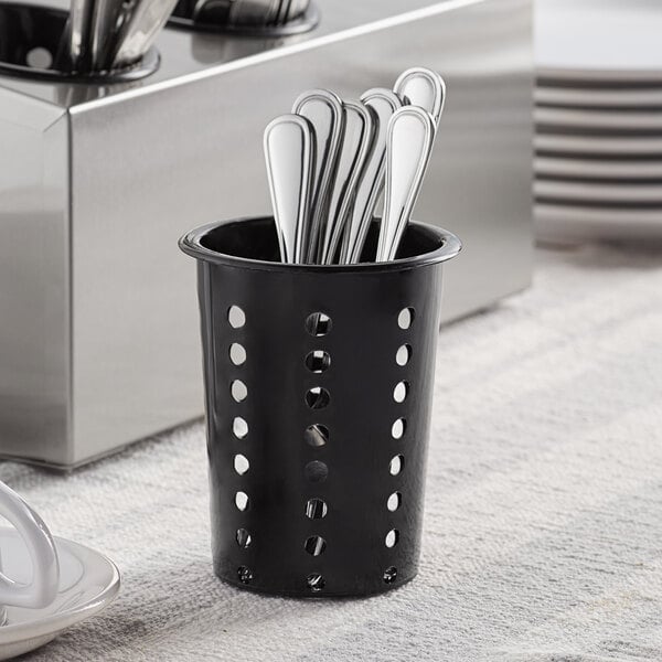 Small Square Stainless Steel Perforated Cutlery Basket Sink Rack Storage