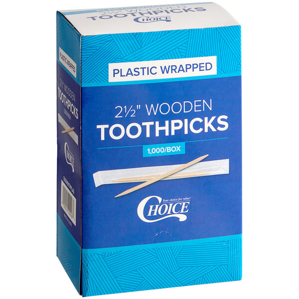 thumbnail image 2 of Royal Paper Individually Wrapped Round Wooden Toothpicks – Mint Flavored – 2000 Count 2 of 6