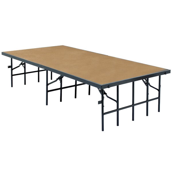 National Public Seating S4816HB Single Height Hardboard Portable Stage - 48" x 96" x 16"