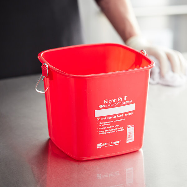 Cleaning Buckets CLEANING SANI BUCKET SAN JAMAR RED KLEENPAIL BUCKET 6