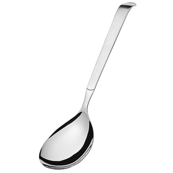 An Amefa 18/10 stainless steel serving spoon with a long silver handle.