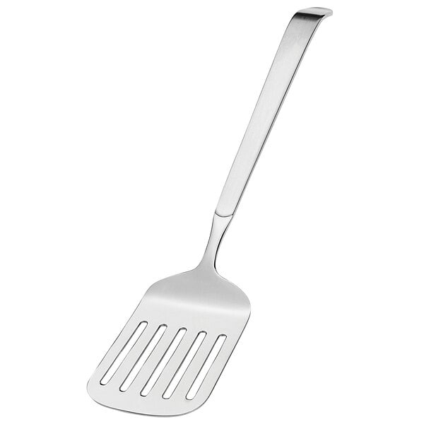 An Amefa stainless steel slotted turner with a handle.
