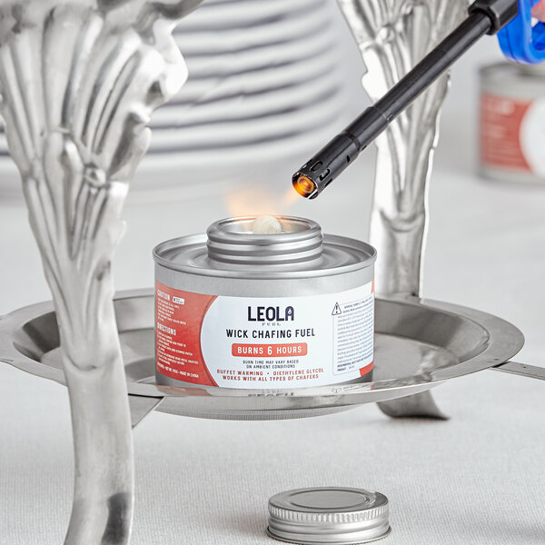 Leola Fuel Premium 6 Hour Wick Chafing Dish Fuel with Safety Twist Cap