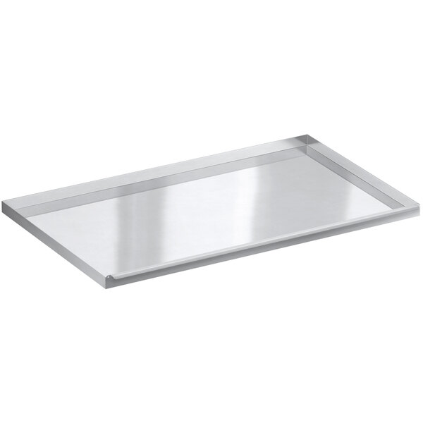 An Avantco stainless steel grease and crumb tray.