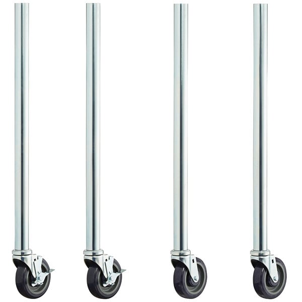 34" Galvanized Steel Legs with 5" Casters - 4/Set