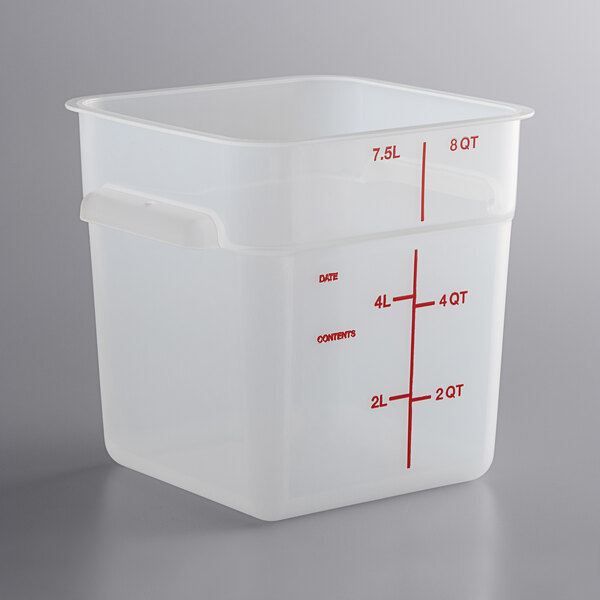 Choice 18 Qt. Translucent Square Polypropylene Food Storage Container