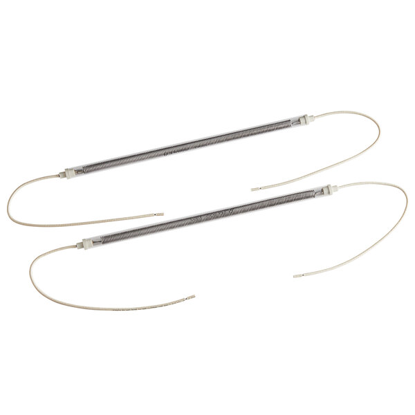 Two metal rods with wires attached.