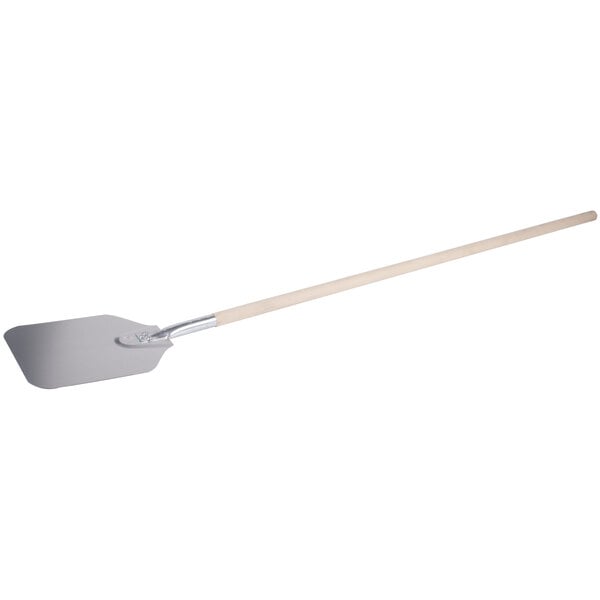 An American Metalcraft aluminum pizza peel with a wood handle.