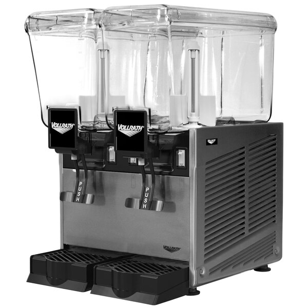 Vollrath VBBD2-37-S Double 3.17 Gallon Bowl Refrigerated Beverage Dispenser with Stirring Paddle Circulation - 115V