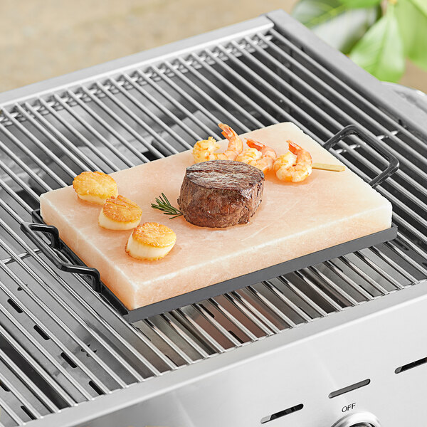 12" x 8" Himalayan Salt Slab with Oven- and Grill-Safe Serving Tray