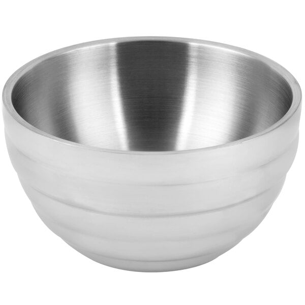 Vollrath 46587 24 oz. Stainless Steel Double Wall Round Beehive Serving Bowl