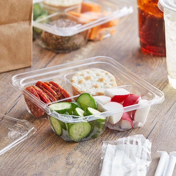 Save Over Time TamperGuard 4 Compartment Snack Box, Clear, 1/CS