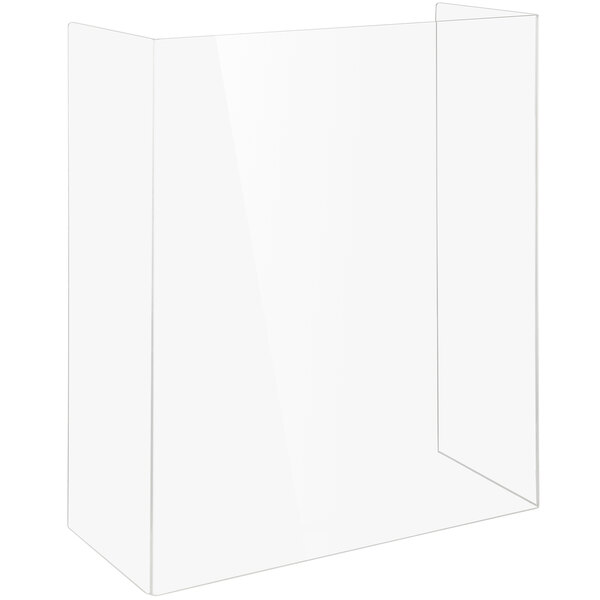 A clear plastic screen with a white background.