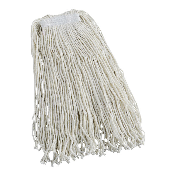 A white Rubbermaid wet mop head with a 1" headband.