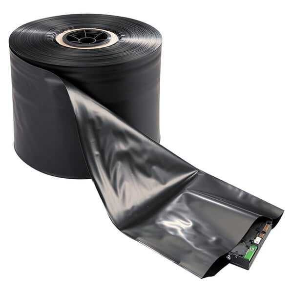 Lavex Industrial 4" x 750' 4 Mil Black Conductive Polyethylene Tubing on a Roll