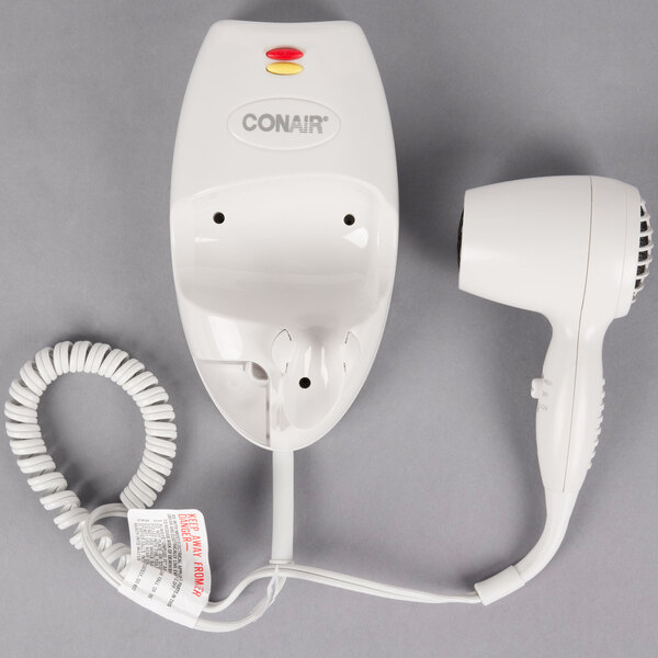 Conair 136W Mini Turbo White Wall Mount Direct Wire Hair Dryer with