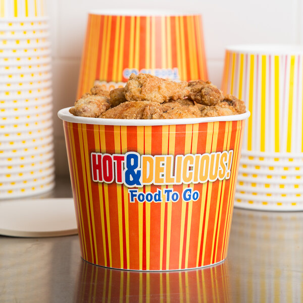 Choice 85 oz. Hot Food Bucket with Lid - 100/Case