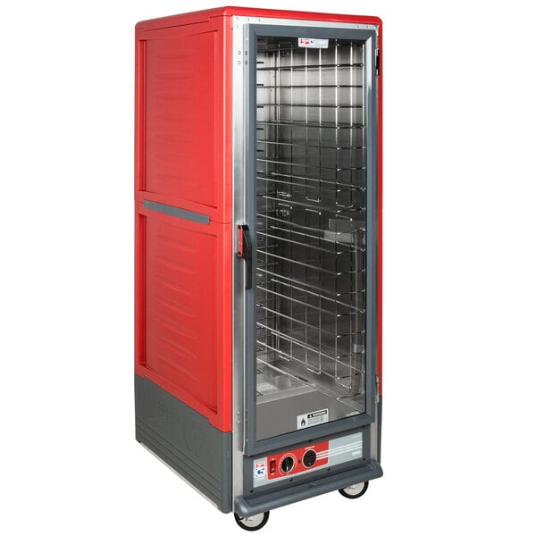 Metro C539-HFC-4 C5 3 Series Heated Holding Cabinet with Clear Door - Red