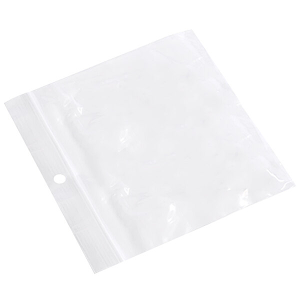 Choice 4" x 4" 2 Mil Clear Polyethylene Zip Top Bag with Hanging Hole - 1000/Case