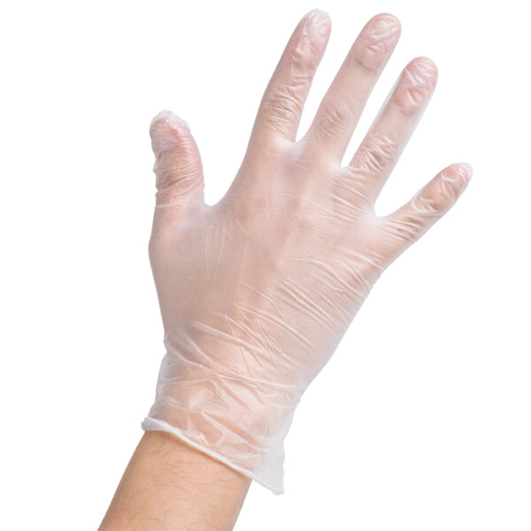 100 Latex free powder free disposable clear vinyl gloves large size 