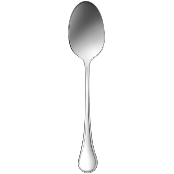 A silver Sant'Andrea Puccini teaspoon with a long handle on a white background.