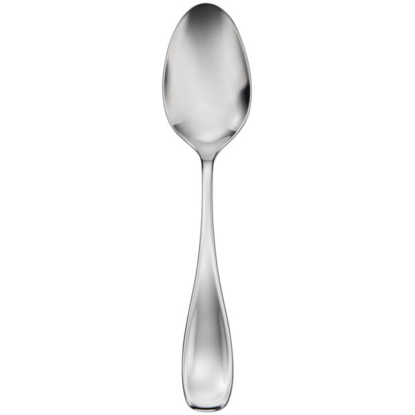 A Oneida Voss II stainless steel spoon with a silver handle and oval bowl.